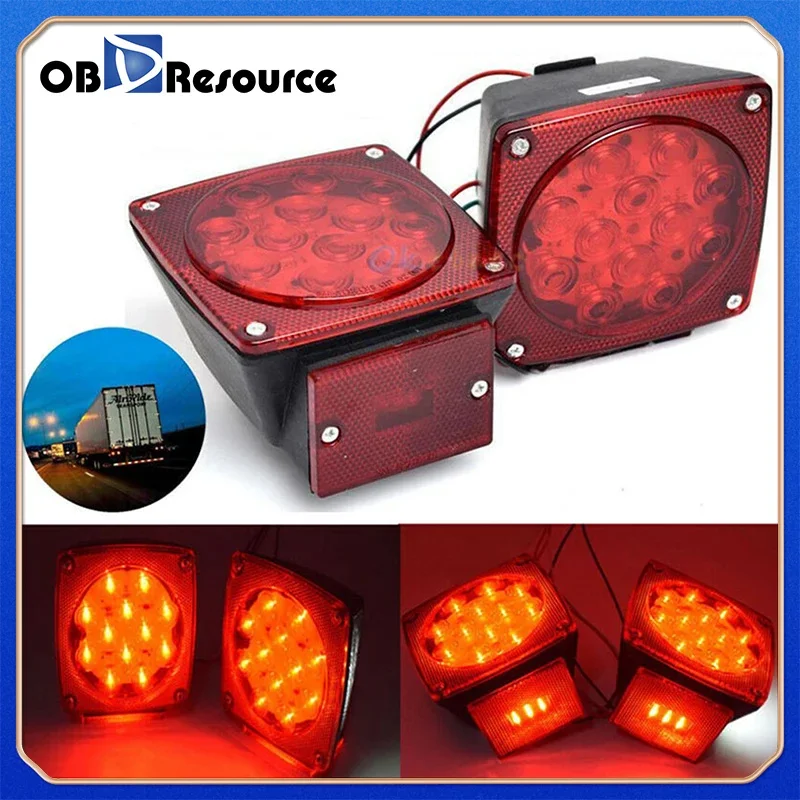 1 Pair Car Rear LED Submersible Trailer Tail Lights Kit 12V Waterproof 12 LED Turn Tail Brake License Plate Light For Boat Truck
1 Pair Car Rear LED Submersible Trailer Tail Lights Kit 12V Waterproof 12 LED Turn Tail Brake License Plate Light For Boat Truck
