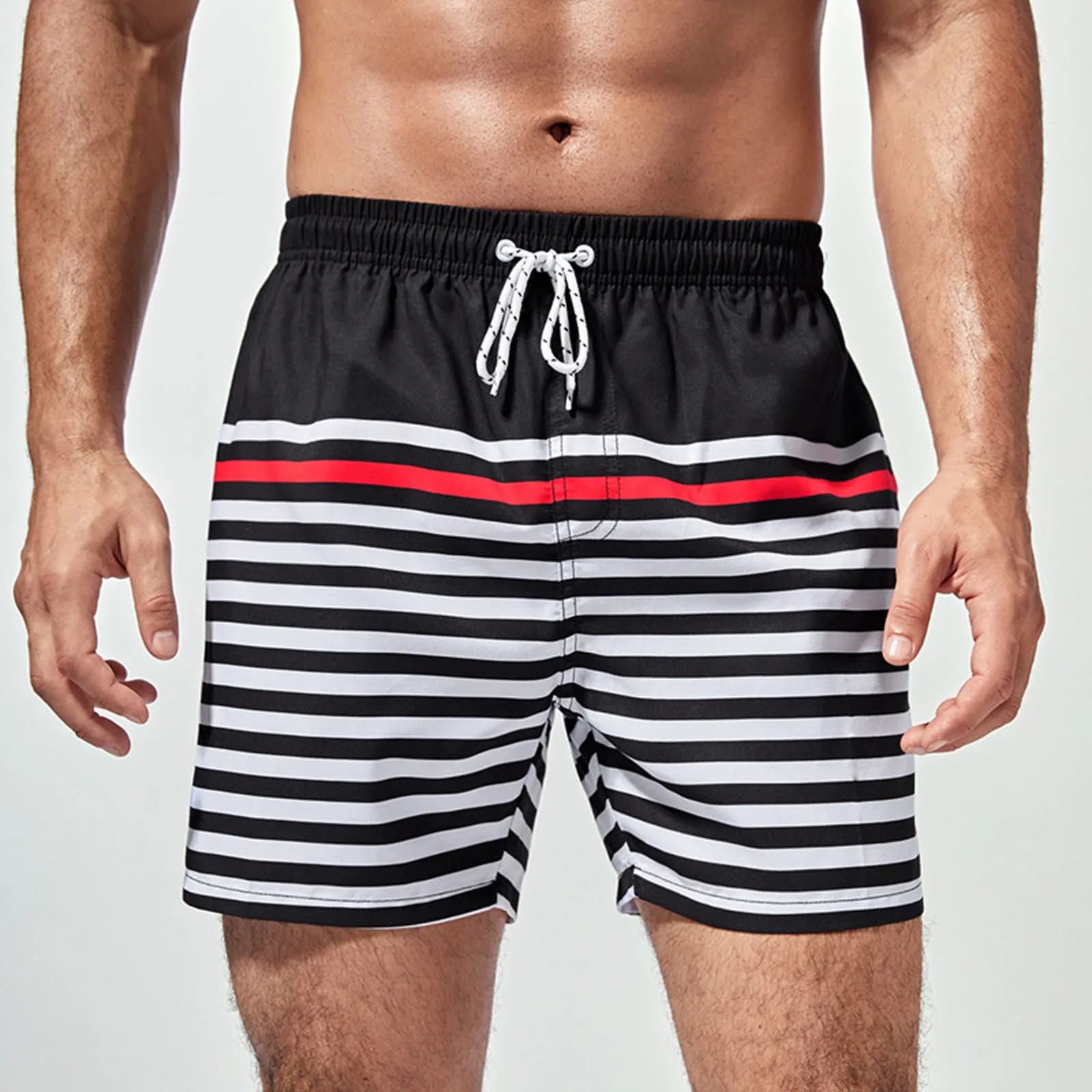 

Men's Swim Shorts Summer Triangle Mesh Multi Color Swimwear Stripe Print Surfing Beach Summer Swimming Trunks Sexy Beach Shorts