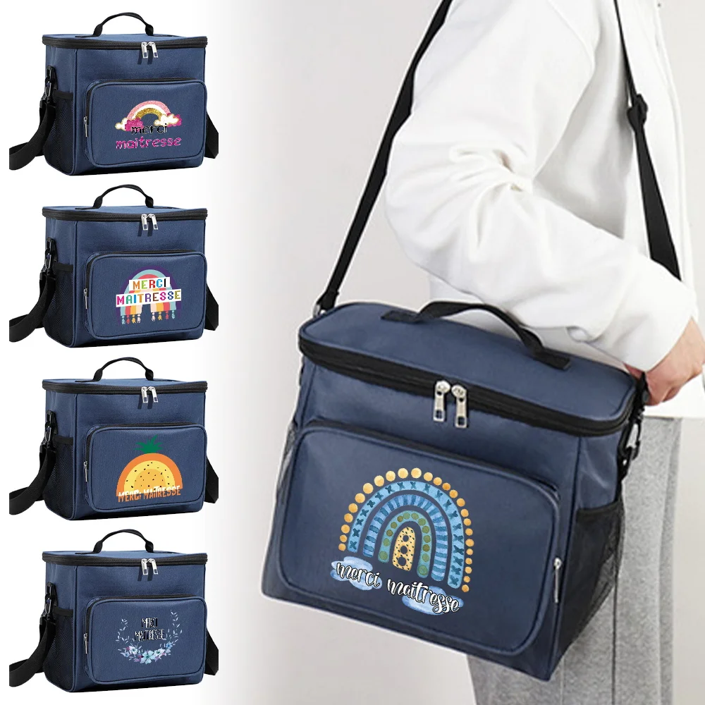 Blue Color Lunch Tote Bag for College Students Thermal Insulation Printing Maitresse Series Food Storage Bag Multi-Pocket Design
Blue Color Lunch Tote Bag for College Students Thermal Insulation Printing Maitresse Series Food Storage Bag Multi-Pocket Design