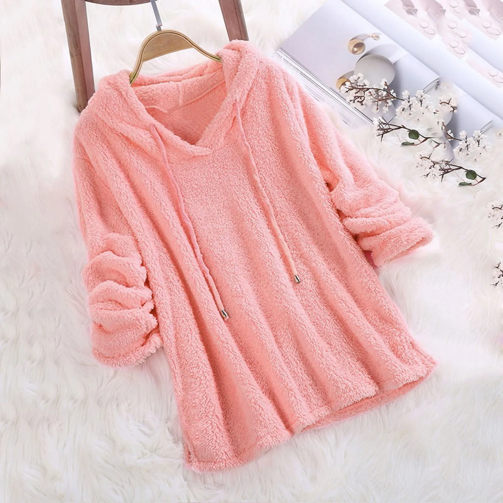 Holiday Staples Ladies Fashion Outwear 2023 Women Casual Solid Plush Hooded Long Sleeve Sweatshirts Blouse Tops
Holiday Staples Ladies Fashion Outwear 2023 Women Casual Solid Plush Hooded Long Sleeve Sweatshirts Blouse Tops