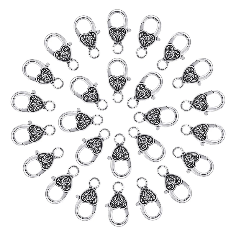 30Pieces Heart Lobster Claw Clasps Tibetan Antique Lobster Claw Clasps For Jewelry Bracelet DIY Making Accessories
30Pieces Heart Lobster Claw Clasps Tibetan Antique Lobster Claw Clasps For Jewelry Bracelet DIY Making Accessories