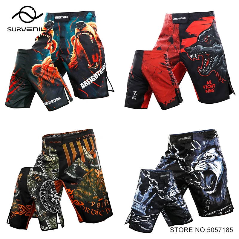 

Men's Fight Boxing Pants MMA Shorts Tiger Muay Thai Shorts Fitness Gym Mixed Martial Arts Sparring Grappling Kickboxing Trunks