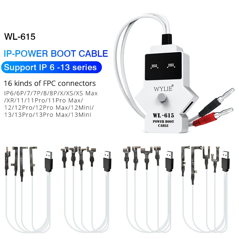 WYLIE WL-615 DC Power Boot Cable For iPhone 6-13 Pro Max Motherboard Activation Boot Line
WYLIE WL-615 DC Power Boot Cable For iPhone 6-13 Pro Max Motherboard Activation Boot Line