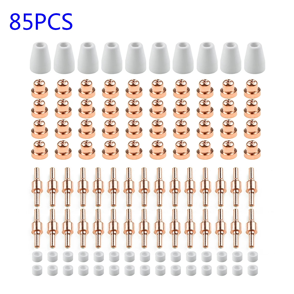 85pcs LG-40 PT-31 Air Plasma Cutting Cutter Consumables CUT-40 CUT-50D CT-312 Tips + Electrode + Shield Cups + Swirling Rings
85pcs LG-40 PT-31 Air Plasma Cutting Cutter Consumables CUT-40 CUT-50D CT-312 Tips + Electrode + Shield Cups + Swirling Rings