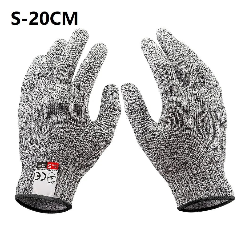 

1 пара перчаток для защиты от порезов высокого уровня 5, защитные перчатки HPPE, устойчивые к порезом и высоким температурам