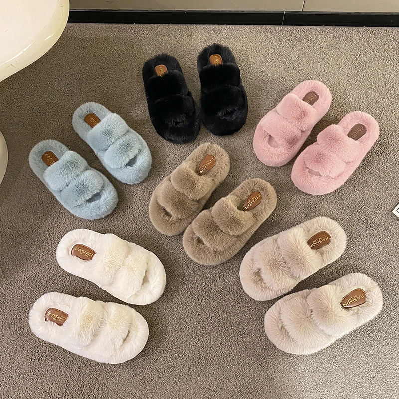 Women's Slippers Plush Slippers Women's Winter Outdoor Fashion Furry Slippers Home Fluffy Slippers Solid Color Plush Flip Flops
Women's Slippers Plush Slippers Women's Winter Outdoor Fashion Furry Slippers Home Fluffy Slippers Solid Color Plush Flip Flops