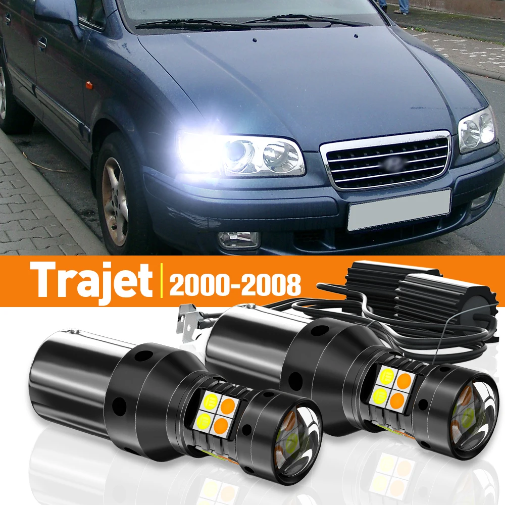 

2x LED Dual Mode Turn Signal+Daytime Running Light DRL For Hyundai Trajet 2000-2008 2002 2003 2004 2005 2006 Accessories Canbus