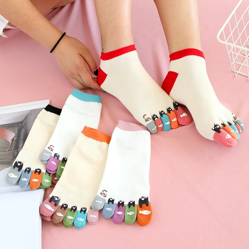 Japanese Style Colorful Print Toe Five Finger Socks Cartoon Spring And Autumn Short Tube Women Breathable Non-slip Socks
Japanese Style Colorful Print Toe Five Finger Socks Cartoon Spring And Autumn Short Tube Women Breathable Non-slip Socks