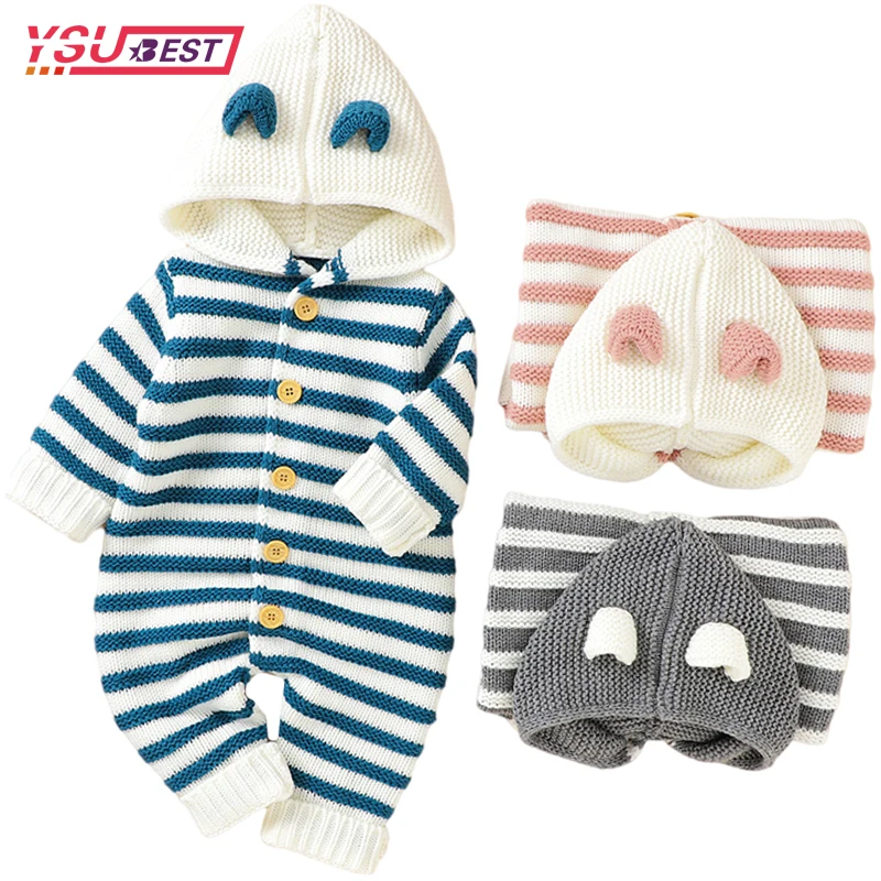 Baby Boys Girls Cartoon Stripe Hooded Rompers Clothes New Children Baby Boy Girl Kids Knitting Long Sleeve Rompers Autumn Winter
Baby Boys Girls Cartoon Stripe Hooded Rompers Clothes New Children Baby Boy Girl Kids Knitting Long Sleeve Rompers Autumn Winter