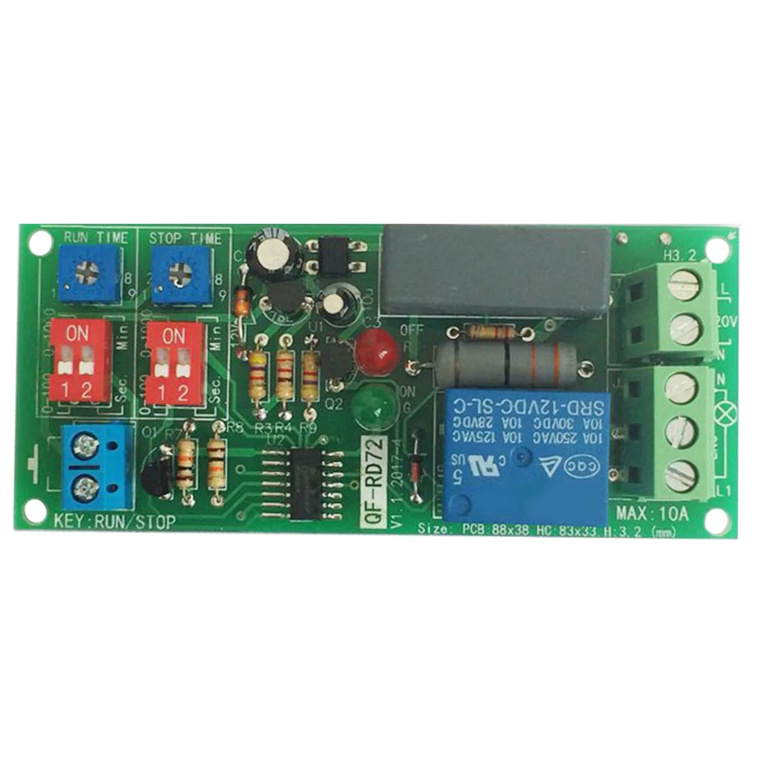 Dual Time Adjustable Cycle Delay Timing Relay Repeat on OFF Switch Infinite Loop Timer Module AC100-240V
Dual Time Adjustable Cycle Delay Timing Relay Repeat on OFF Switch Infinite Loop Timer Module AC100-240V