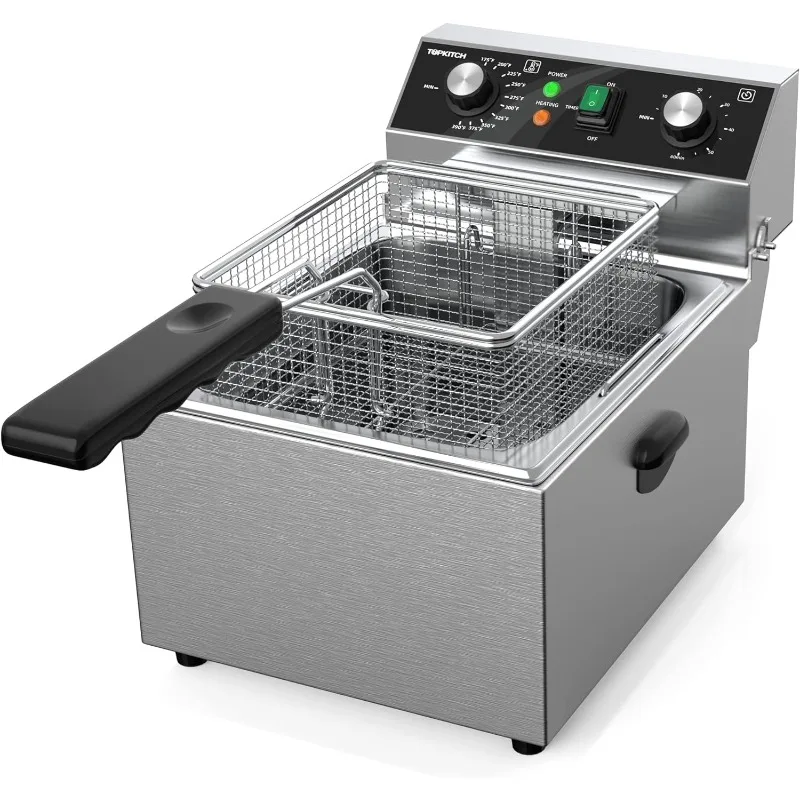 TOPKITCH Electric Deep fryer Stainless Steel with Basket & Lid Capacity 10L(10.5QT) Countertop Fryers for 60 Minute Timer
TOPKITCH Electric Deep fryer Stainless Steel with Basket & Lid Capacity 10L(10.5QT) Countertop Fryers for 60 Minute Timer