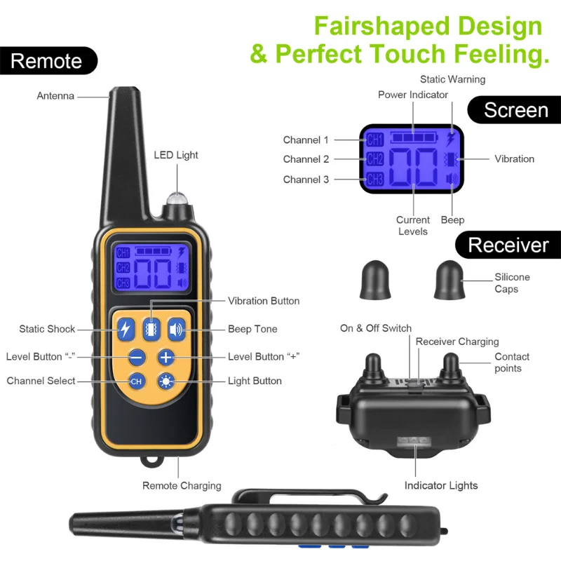 Pet Trainer Dog Training Bark Stopper Outdoor Dog Training Collar Remote Control Rechargeable Vibration Waterproof 800m Collar
Pet Trainer Dog Training Bark Stopper Outdoor Dog Training Collar Remote Control Rechargeable Vibration Waterproof 800m Collar