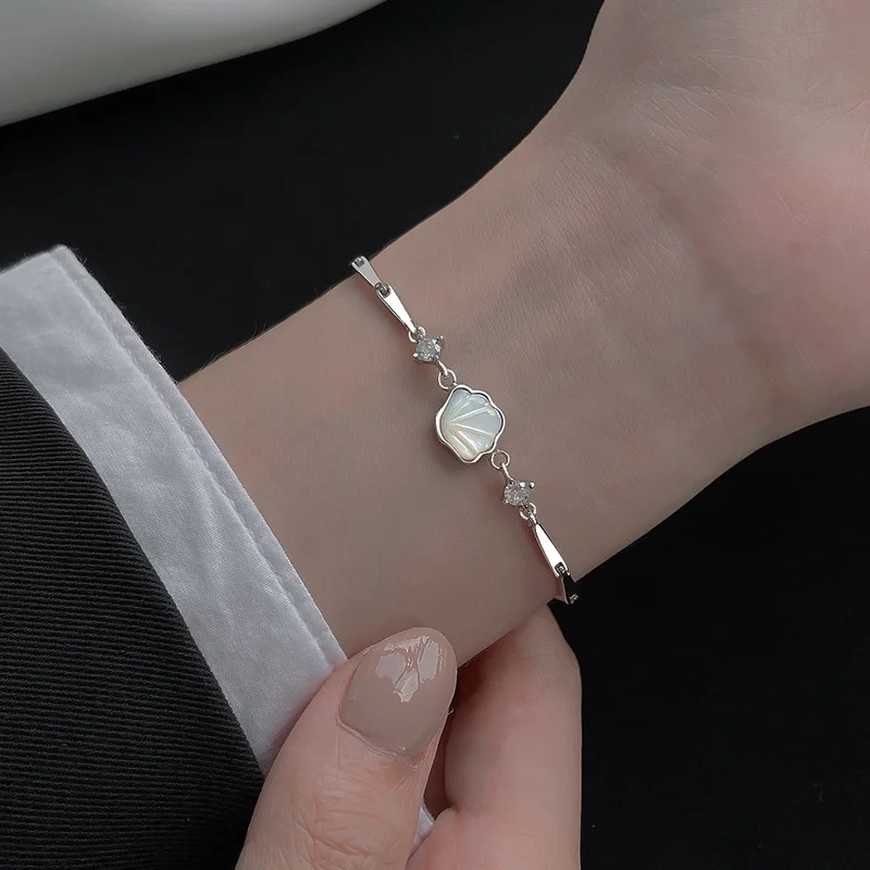 

925 Stamp Silver Color Bracelet for Women Girl Shell Birthday Party Valentine's Day Gift Fine Jewelry Dropshipping Wholesale