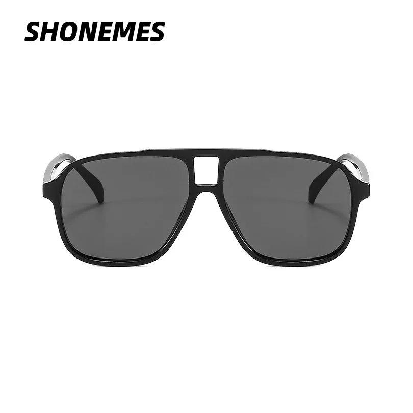 

Мужские и женские винтажные очки SHONEMES, большие солнцезащитные очки с двойной перемычкой и защитой UV400