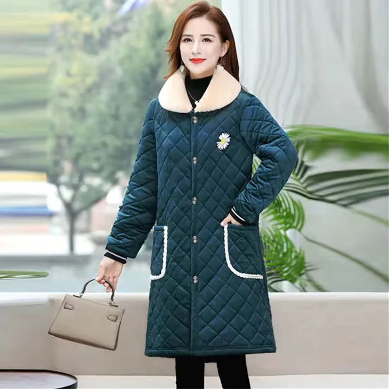 Fdfklak Abrigos Mujer Invierno 2023 New Mid-Length Middle Aged Mother Winter Coat Velvet Thick Warm Parkas Lapel Women Jacket
Fdfklak Abrigos Mujer Invierno 2023 New Mid-Length Middle Aged Mother Winter Coat Velvet Thick Warm Parkas Lapel Women Jacket