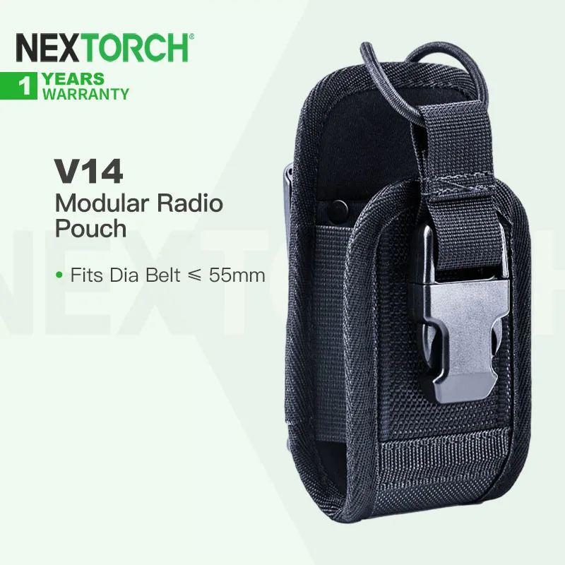 Nextorch V14 Radio Pouch / Walkie Talkie Holster/Interphone Holder/Storage Bag, with 360º Rotatable Mount, Fits Dia Belt ≤ 55mm
Nextorch V14 Radio Pouch / Walkie Talkie Holster/Interphone Holder/Storage Bag, with 360º Rotatable Mount, Fits Dia Belt ≤ 55mm