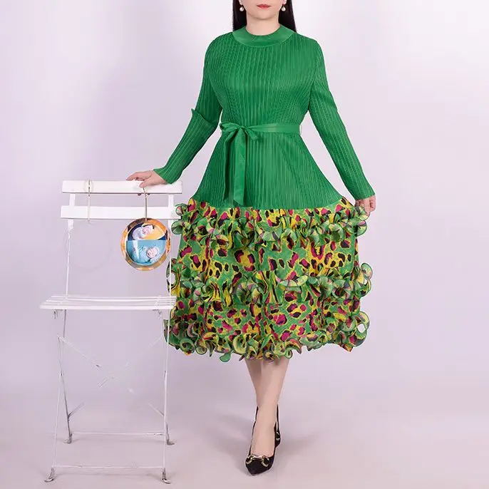 Miyake pleated women's 2024 new leopard print color matching with temperament plus size women's dress
Miyake pleated women's 2024 new leopard print color matching with temperament plus size women's dress