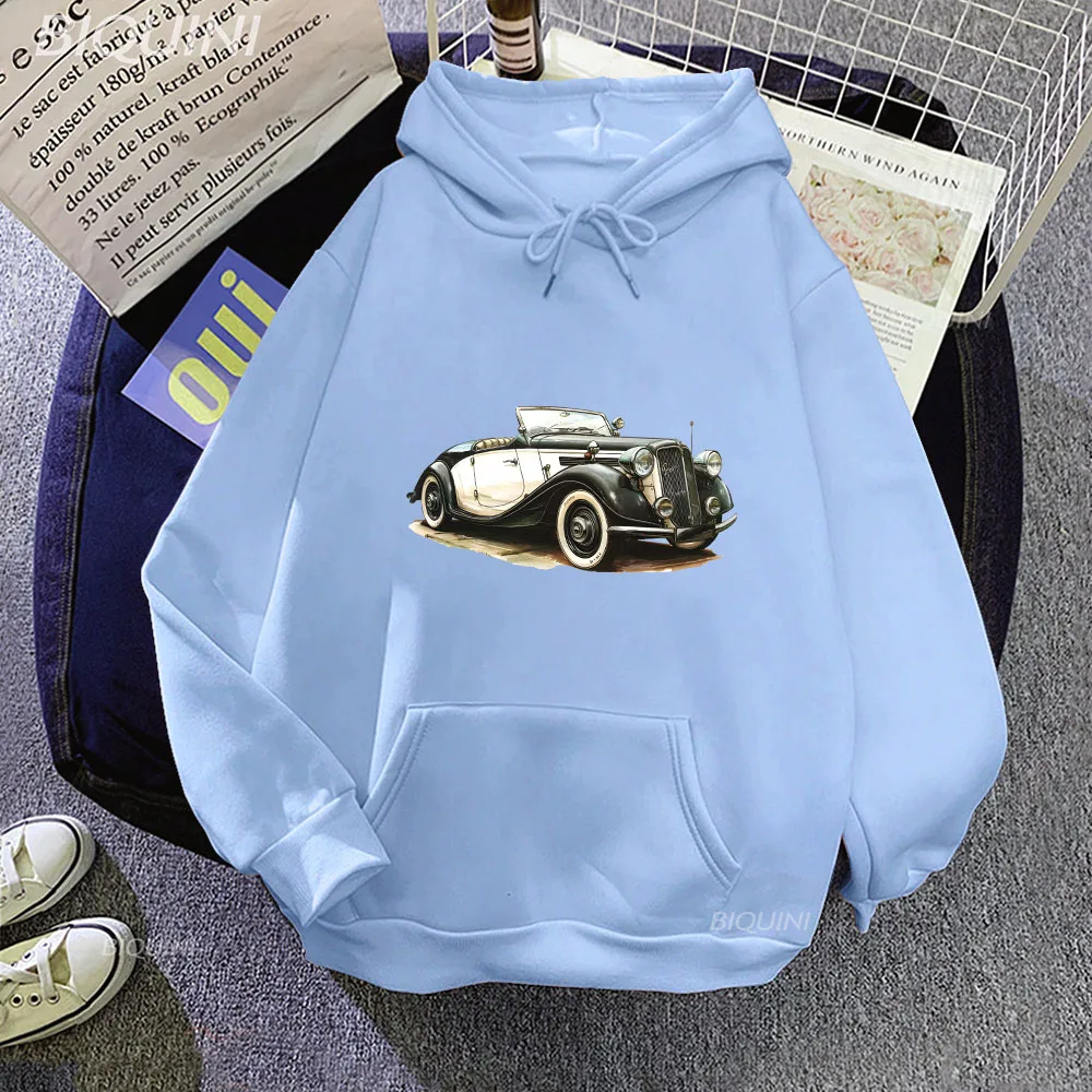 

CRAZY VINTAGE CAR Hoodies Women Ulzzang Grunge Style Harajuku Sweatshirts Male Hoody Vintage Vehicle Printed Clothing Fashion