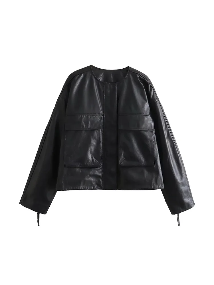 Traf PU Bomber Jackets for Women New in Pu Women's Coat Female 2023 Leather Motorcycle PU Leather Jacket Coats Street Outwears
Traf PU Bomber Jackets for Women New in Pu Women's Coat Female 2023 Leather Motorcycle PU Leather Jacket Coats Street Outwears