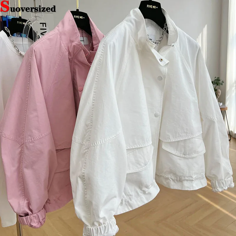 Casual Solid Color Chaquetas Coat Streetwear Bomber Jaquetas Spring Fall Blouse Casacos Korean Fashion Loose Baseball Jacket
Casual Solid Color Chaquetas Coat Streetwear Bomber Jaquetas Spring Fall Blouse Casacos Korean Fashion Loose Baseball Jacket