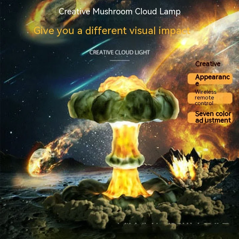 Creative Handmade Nuclear Explosion Mushroom Cloud Led Infinite Dimming Art Desk Lamp 3d Printing Resin Handmade Lamp
Creative Handmade Nuclear Explosion Mushroom Cloud Led Infinite Dimming Art Desk Lamp 3d Printing Resin Handmade Lamp