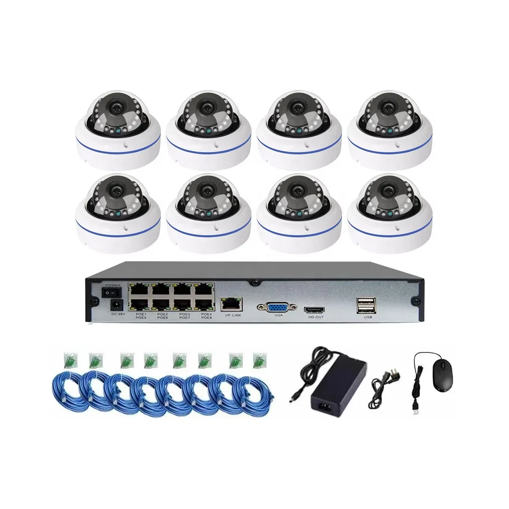4K Dome POE CCTV IP Camera System with Audio 8CH POE IP CCTV Surveillance System 8MP XMeye Metal IP66 Dome POE IP Camera NVR Kit
4K Dome POE CCTV IP Camera System with Audio 8CH POE IP CCTV Surveillance System 8MP XMeye Metal IP66 Dome POE IP Camera NVR Kit