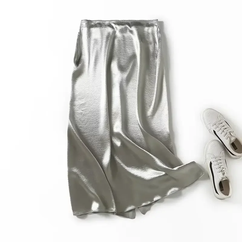 Women's 2023 Chic Fashion New High-grade Satin Mid-length Skirt Retro High Waist Zipper Split Skirt Mujer
Women's 2023 Chic Fashion New High-grade Satin Mid-length Skirt Retro High Waist Zipper Split Skirt Mujer