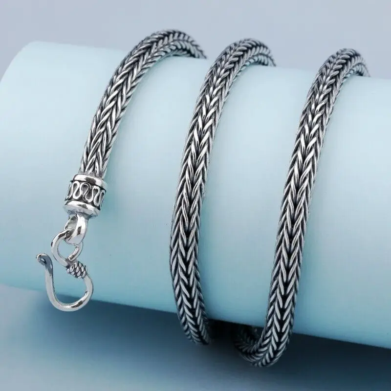 Real 925 Sterling Silver 5mm Round Wheat Link Chain Men's Necklace 23.6"-25.6" L
Real 925 Sterling Silver 5mm Round Wheat Link Chain Men's Necklace 23.6"-25.6" L