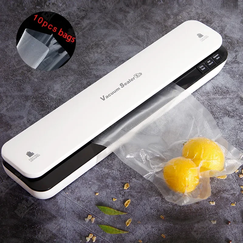 Best Dry Wet Food Vacuum Sealer Packaging Machine 220V Automatic Commercial Household Kitchen Food Vacuum Sealer with 10pcs bags
Best Dry Wet Food Vacuum Sealer Packaging Machine 220V Automatic Commercial Household Kitchen Food Vacuum Sealer with 10pcs bags