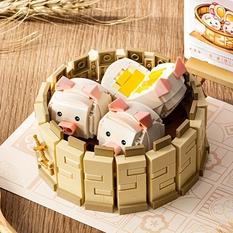 Creative Chinese Morning Tea Snack Building Blocks Dumplings Buns Teapot Food Model Bricks Set Children DIY Toys Holiday Gifts Creative Chinese Morning Tea Snack Building Blocks Dumplings Buns Teapot Food Model Bricks Set Children DIY Toys Holiday Gifts