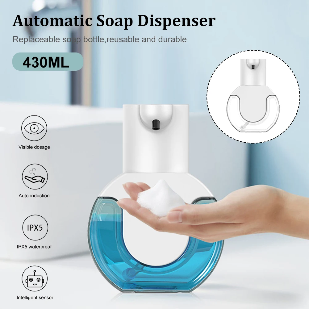 Rechargeable 430ML Touchless Automatic Foaming Liquid Soap Dispenser Sensor Soap Dispenser Wall Mounted Bathroom Accessories
Rechargeable 430ML Touchless Automatic Foaming Liquid Soap Dispenser Sensor Soap Dispenser Wall Mounted Bathroom Accessories
