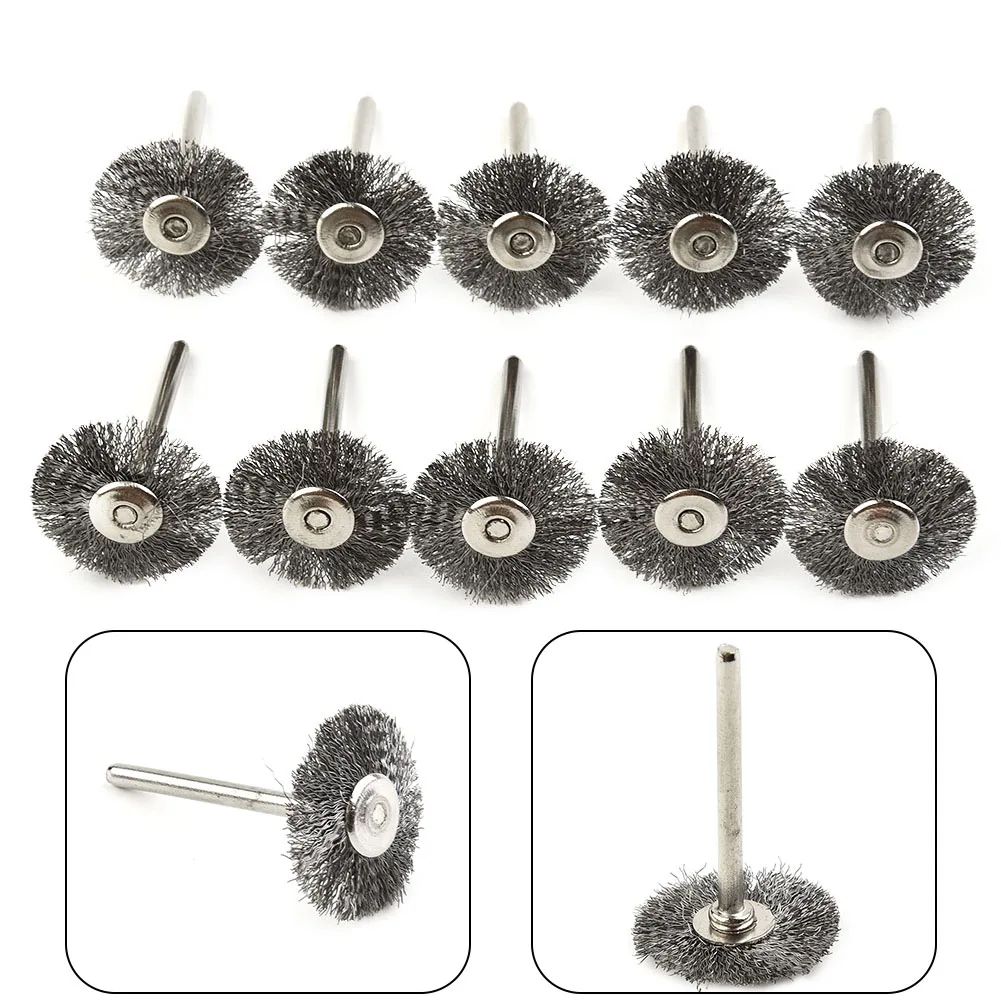 10pcs 22mm Stainless Steel Wire Wheel Brush 3.0mm Shank T-shaped Wire Brush For Dremel Rotary Tool Polishing Accessories
10pcs 22mm Stainless Steel Wire Wheel Brush 3.0mm Shank T-shaped Wire Brush For Dremel Rotary Tool Polishing Accessories