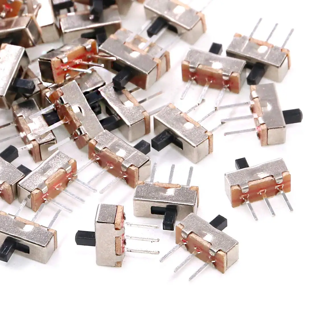 

100Pcs High Knob 3 Pin 2 Position 1P2T SPDT Vertical Slide Switch with PCB Panel for Arduino, 0.5 Amp, 50V DC, 2 mm