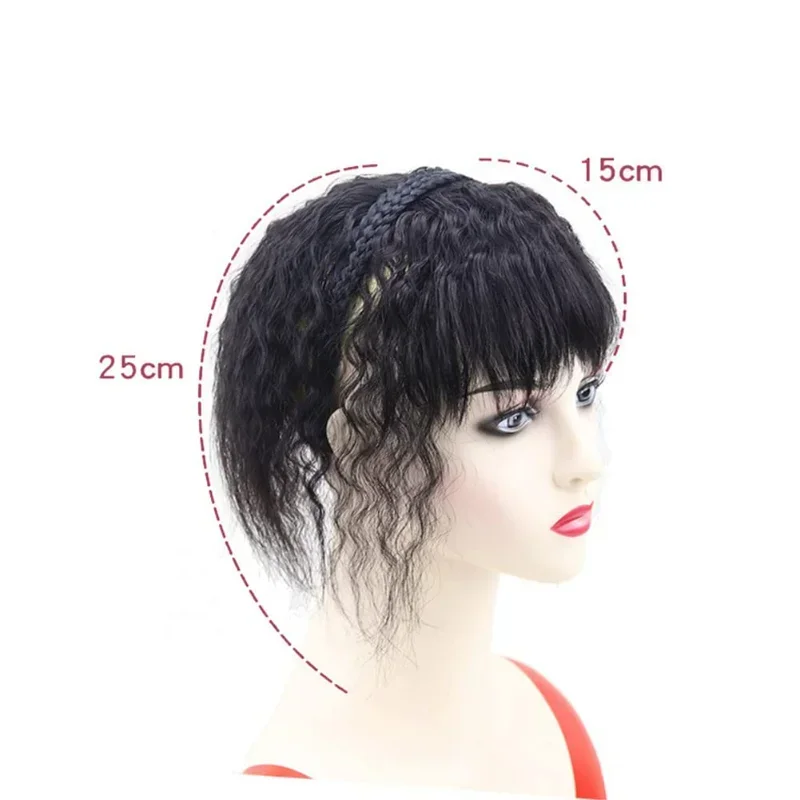 Women's 10 inch twisted braid headband with straight hair, human hair clip extension, natural black bangs curly dark brown
Women's 10 inch twisted braid headband with straight hair, human hair clip extension, natural black bangs curly dark brown
