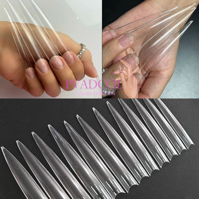 120pcs/bag 4XL Stiletto Nails Half Cover Clear ABS Traceless Tip Extra Long Nail Art Salon Tips Professional
120pcs/bag 4XL Stiletto Nails Half Cover Clear ABS Traceless Tip Extra Long Nail Art Salon Tips Professional