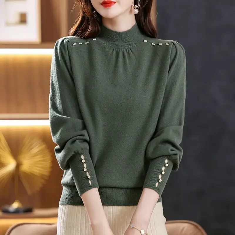 Autumn Winter Half High Collar Elegant Fashion Solid Bottomed Sweater Female Casual All-match Knitting Jumper Top Women Pullover
Autumn Winter Half High Collar Elegant Fashion Solid Bottomed Sweater Female Casual All-match Knitting Jumper Top Women Pullover