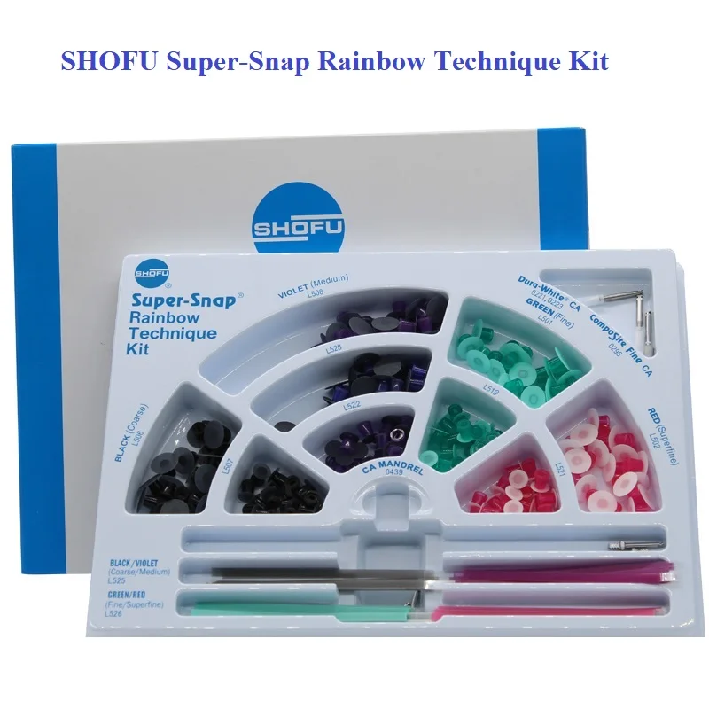 SHOFU Super-Snap Rainbow Technique Kit SHOFU Dental Polishing Disc Polishing Strips For Microfilled And hybrid Composites Kit
SHOFU Super-Snap Rainbow Technique Kit SHOFU Dental Polishing Disc Polishing Strips For Microfilled And hybrid Composites Kit