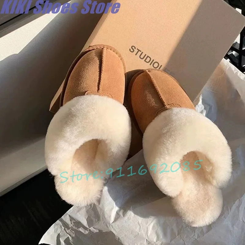 Genuine fur all-in-one snow boots for women winter one-legged half-mug thick-soled toe-cap furry shoes
Genuine fur all-in-one snow boots for women winter one-legged half-mug thick-soled toe-cap furry shoes