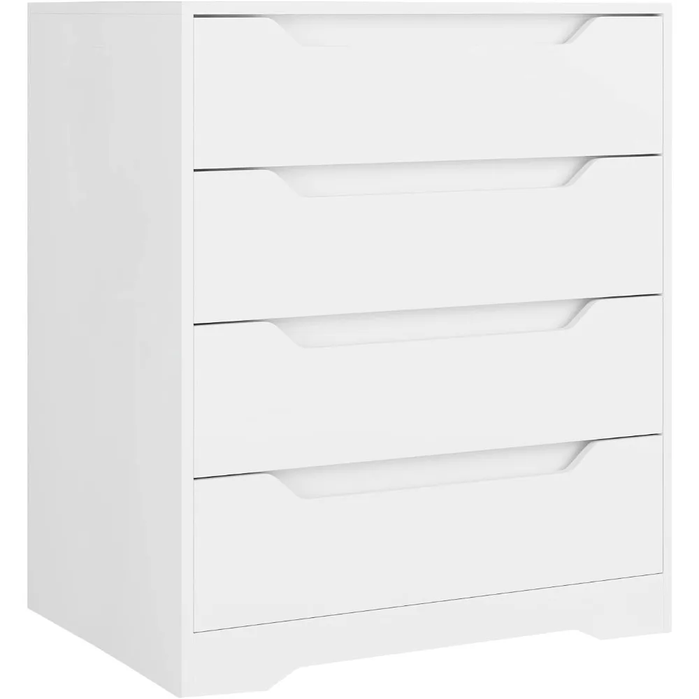 Modern 4 Drawer Dresser with Cut-Out Handles, Accent Storage Cabinet for Living Room, Entryway, Hallway, White
Modern 4 Drawer Dresser with Cut-Out Handles, Accent Storage Cabinet for Living Room, Entryway, Hallway, White