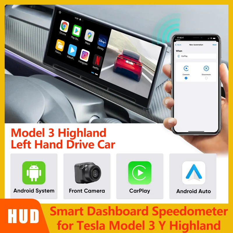 HUD Dashboard Screen For Tesla Model 3/Y Large Head up Display LCD Touch Screen Smart Car Speedometer For Tesla Accessories DIY
HUD Dashboard Screen For Tesla Model 3/Y Large Head up Display LCD Touch Screen Smart Car Speedometer For Tesla Accessories DIY
