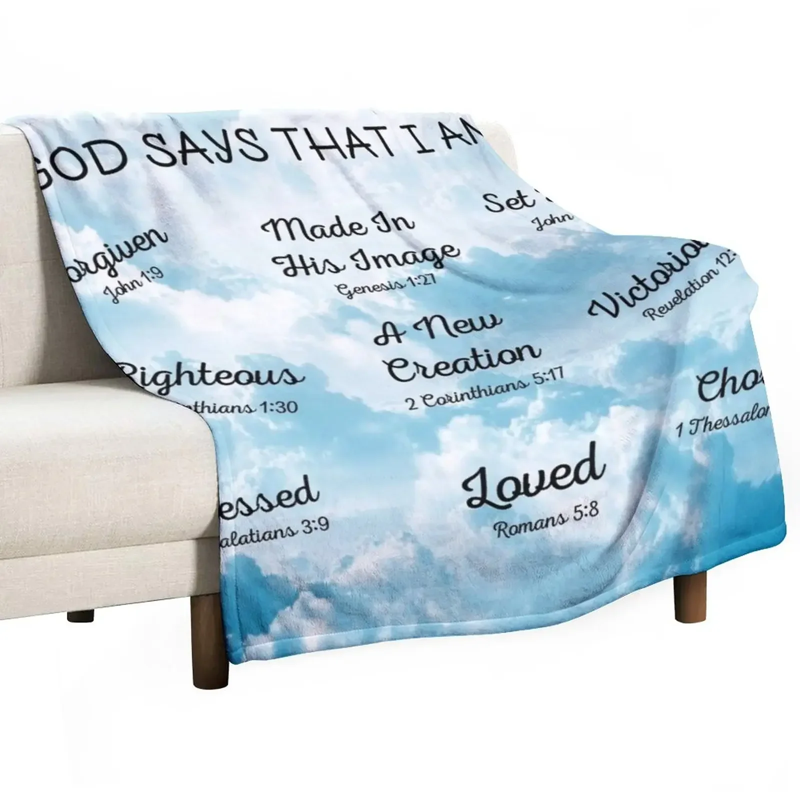 God Says That I Am | Inspirational Christian Bible Verses Throw Blanket Sofa Beautifuls Fluffy Softs Summer Beddings Blankets
God Says That I Am | Inspirational Christian Bible Verses Throw Blanket Sofa Beautifuls Fluffy Softs Summer Beddings Blankets