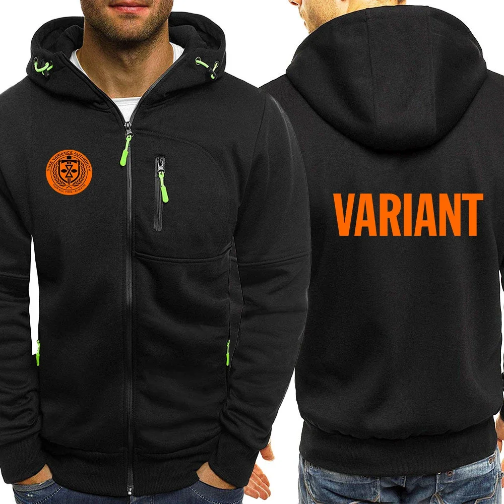 

LOKI VARIANT Male Sport Clothes Casual Long Sleeve Wolf Printed Hooded Coat Winter Fleece Sweatshirts Outdoor Zipper Jackets