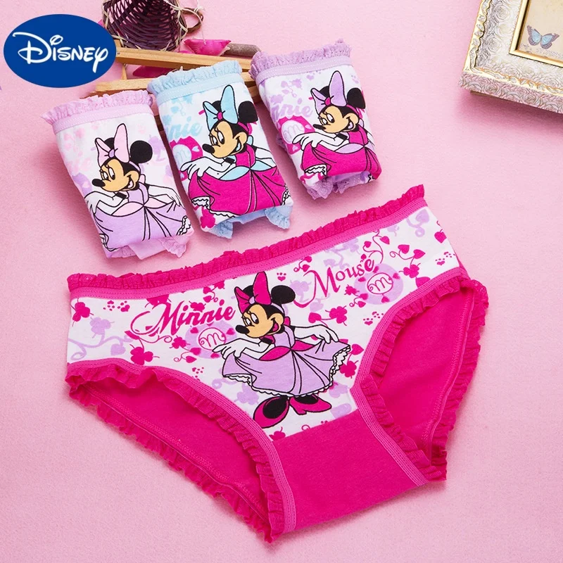 

4Pcs/bag Random Color Disney Girl Triangle Underwear Minnie Cartoon Children Knickers Girls Underpants Kids Panties Panty Brief