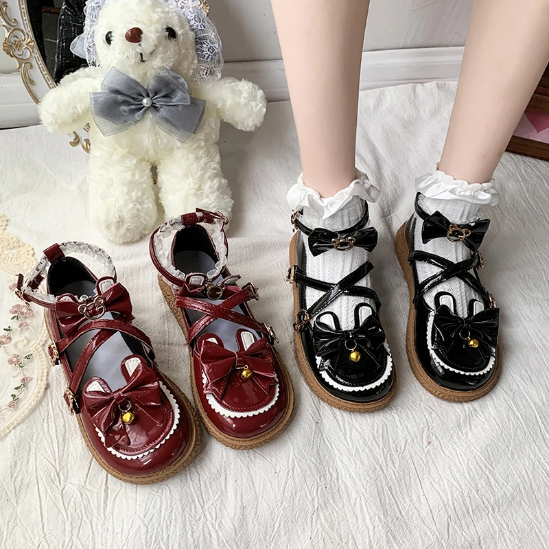 Patent Leather Mary Janes Shoes Woman Lovely Bowtie Ankle Strap Lolita Shoes Women Soft Bottom Platform Jk Harajuku Flats
Patent Leather Mary Janes Shoes Woman Lovely Bowtie Ankle Strap Lolita Shoes Women Soft Bottom Platform Jk Harajuku Flats