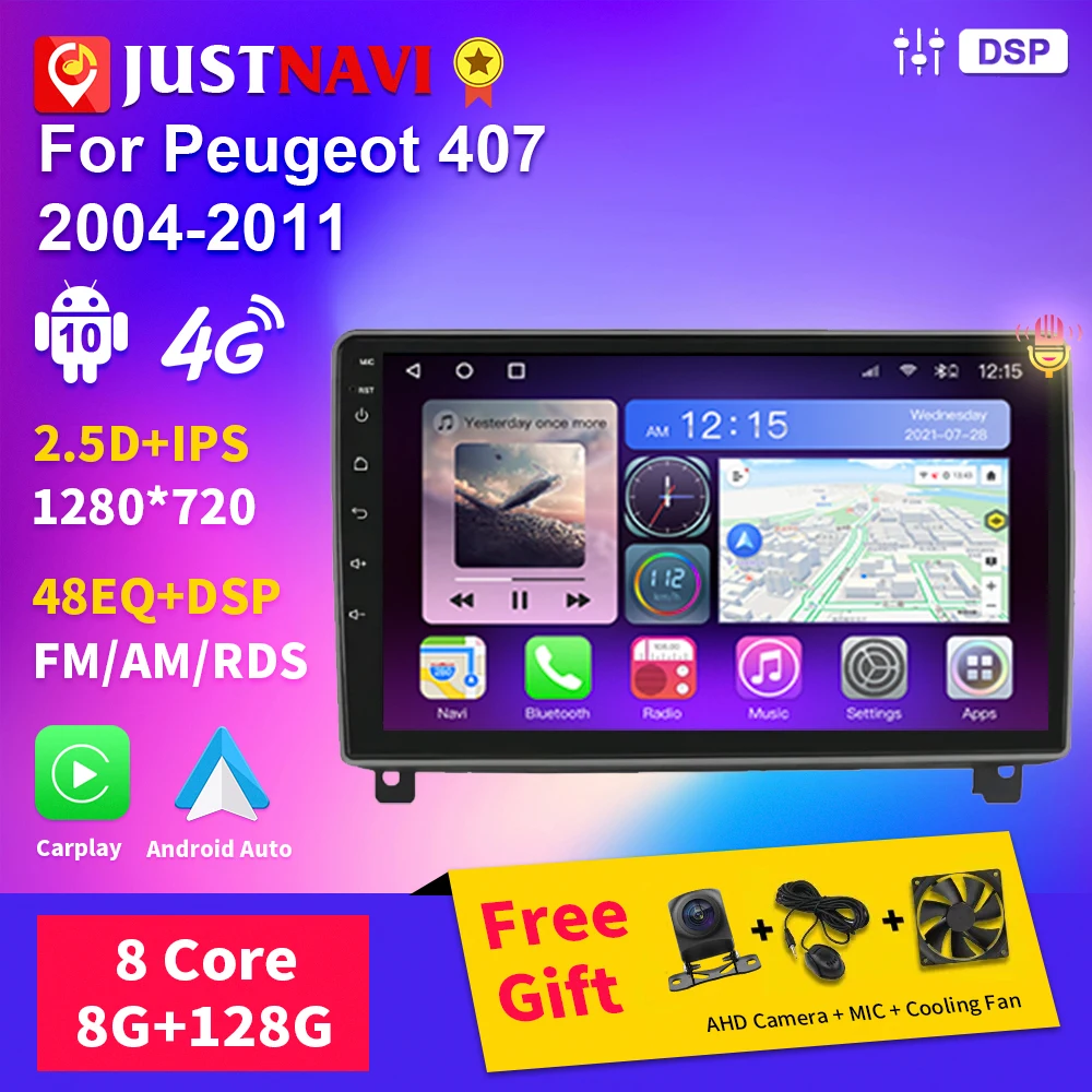 Автомобильный радиоприемник JUSTNAVI для Peugeot 407 CC SW 407CC 2004-2011 Carplay Авто Android 10 4G WIFI GPS-навигатор плеер без DVD 2 Din
Автомобильный радиоприемник JUSTNAVI для Peugeot 407 CC SW 407CC 2004-2011 Carplay Авто Android 10 4G WIFI GPS-навигатор плеер без DVD 2 Din