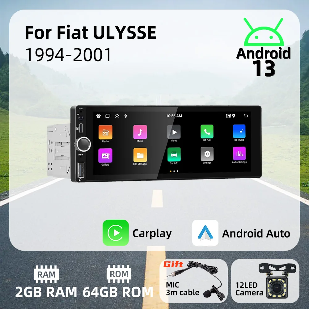 Автомобильный мультимедийный плеер Carplay на Android, 1 Din, радио для Fiat ULYSSE 1994-2001, экран 6,86 дюйма, стерео, головное устройство, Авторадио с GPS
Автомобильный мультимедийный плеер Carplay на Android, 1 Din, радио для Fiat ULYSSE 1994-2001, экран 6,86 дюйма, стерео, головное устройство, Авторадио с GPS