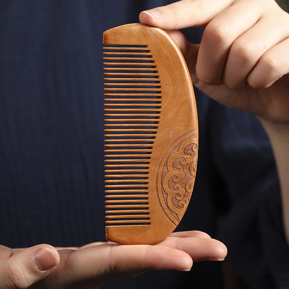 Natural Peach Wood DIY Craft National Trend Ancient Style Auspicious Cloud Totem Comb Women for Styling Combs
Natural Peach Wood DIY Craft National Trend Ancient Style Auspicious Cloud Totem Comb Women for Styling Combs