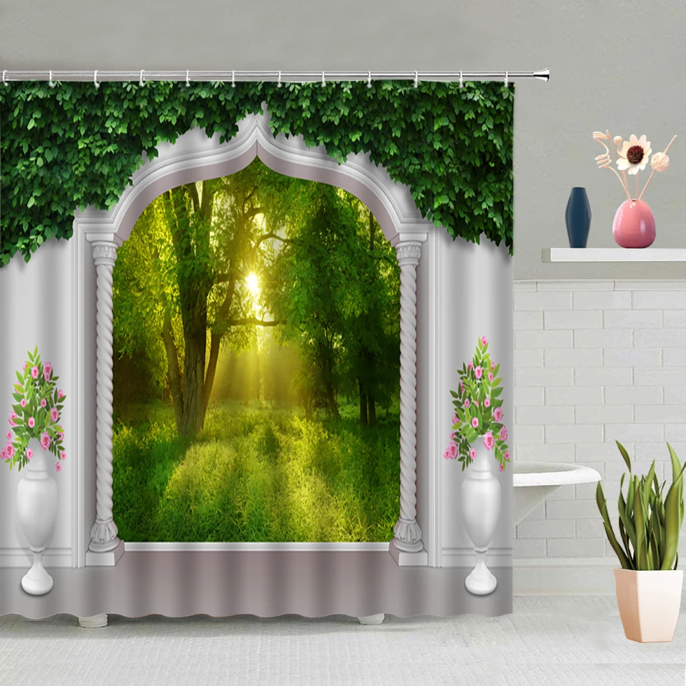 Courtyard Arch Sea Scenery Shower Curtain Seaside Beach Palm Tree Ocean Natural Scenery Bath Curtains Bathroom Decor with Hooks
Courtyard Arch Sea Scenery Shower Curtain Seaside Beach Palm Tree Ocean Natural Scenery Bath Curtains Bathroom Decor with Hooks