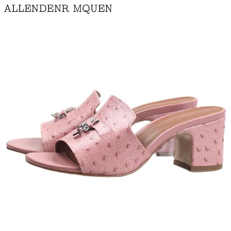Top Quality Genuine Leather Handmade Comfortable Mid Heel Classic Buckle Fashion Versatile Women's Slippers
Top Quality Genuine Leather Handmade Comfortable Mid Heel Classic Buckle Fashion Versatile Women's Slippers