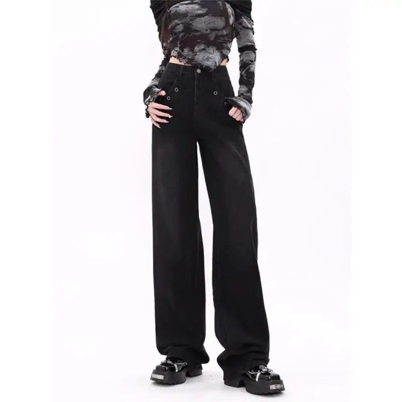 High Waisted Jeans for Women 2023 New Fashion Vintage Loose Wide Leg Jeans Chic Casual Straight Full Length Black Pants
High Waisted Jeans for Women 2023 New Fashion Vintage Loose Wide Leg Jeans Chic Casual Straight Full Length Black Pants